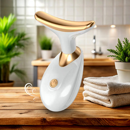 Wukusy neck face massager for firming and wrinkle removal, showing the handheld device designed for neck and face skincare.