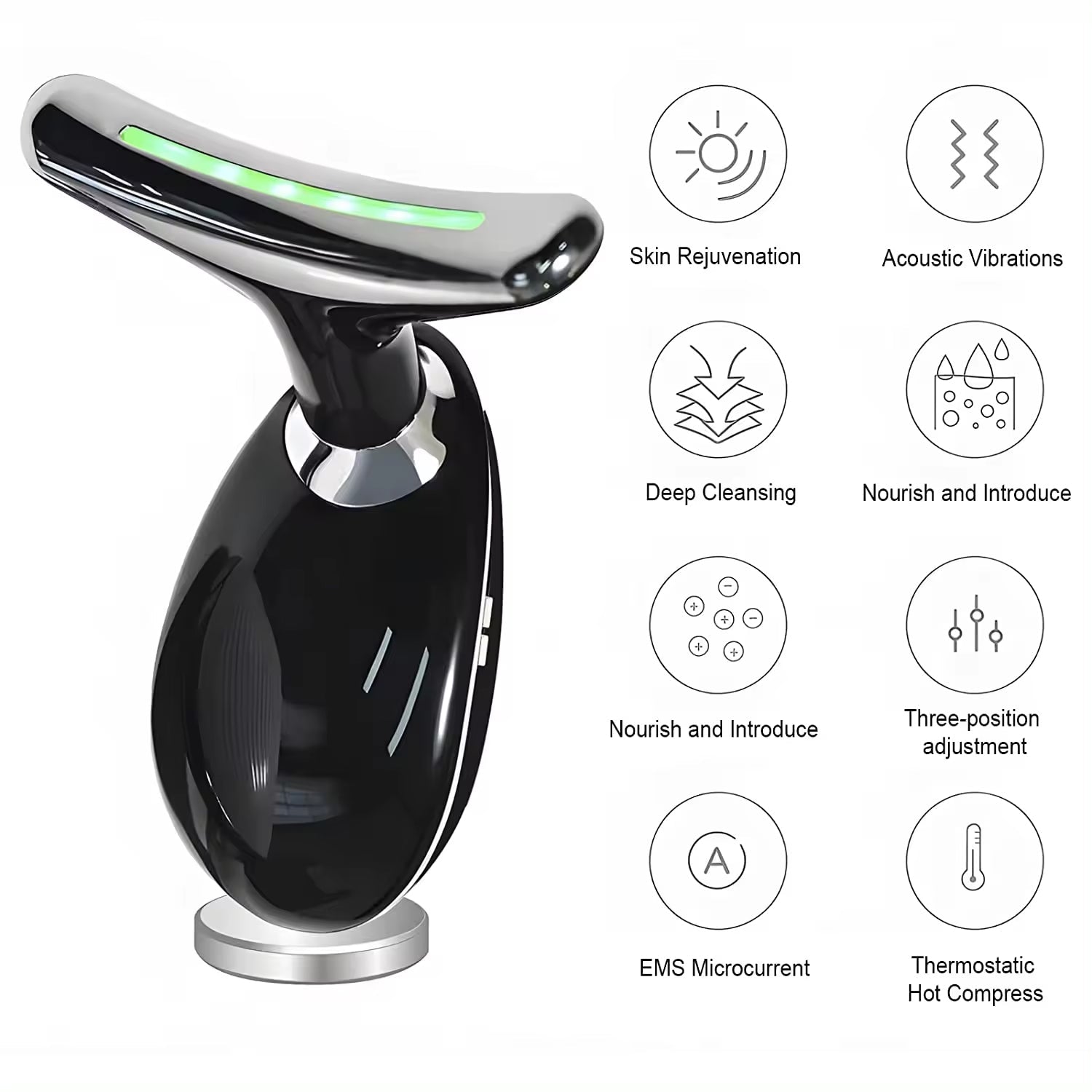 Wukusy neck face massager for firming and wrinkle removal, showing the handheld skincare tool on a white background.