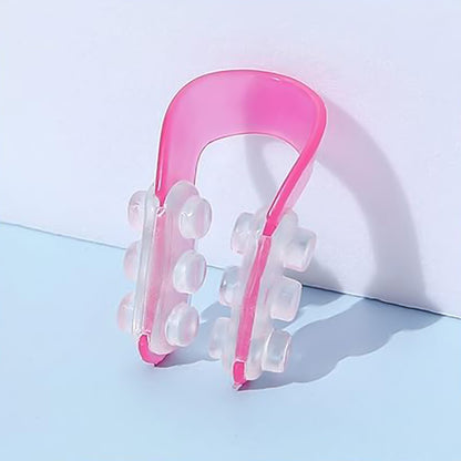 Wukusy Nose Up Lifting Shaper Clip attached to the nose, demonstrating its health care purpose for shaping and lifting the nose.