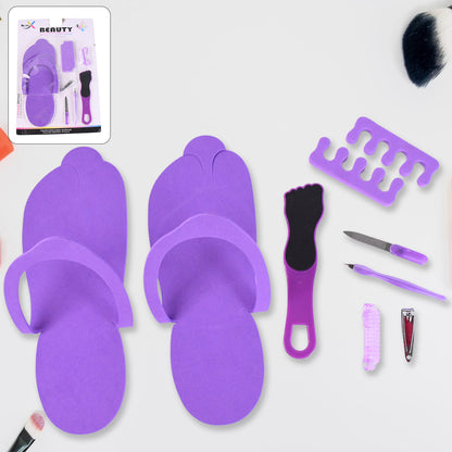 Wukusy personal foot care tool kit with 9 pedicure accessories, including files, clippers, and cleaning tools for healthy feet.