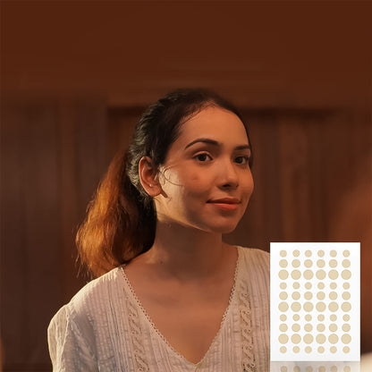 Wukusy pimple patches for face, 2-sheet set, clear skin care treatment with adhesive acne patches on white background.