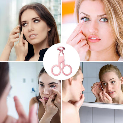 Wukusy plastic ergonomic contact lenses inserter and remover tool for women eye care, designed for easy handling and safety.