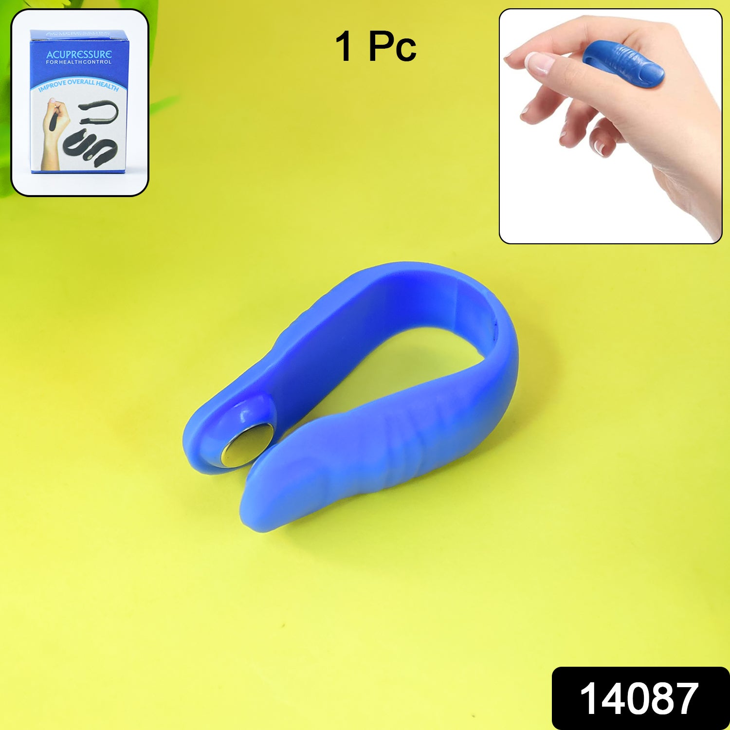 Plastic magnetic acupressure clip by Wukusy, a health care device with a compact design and magnetic therapy features.