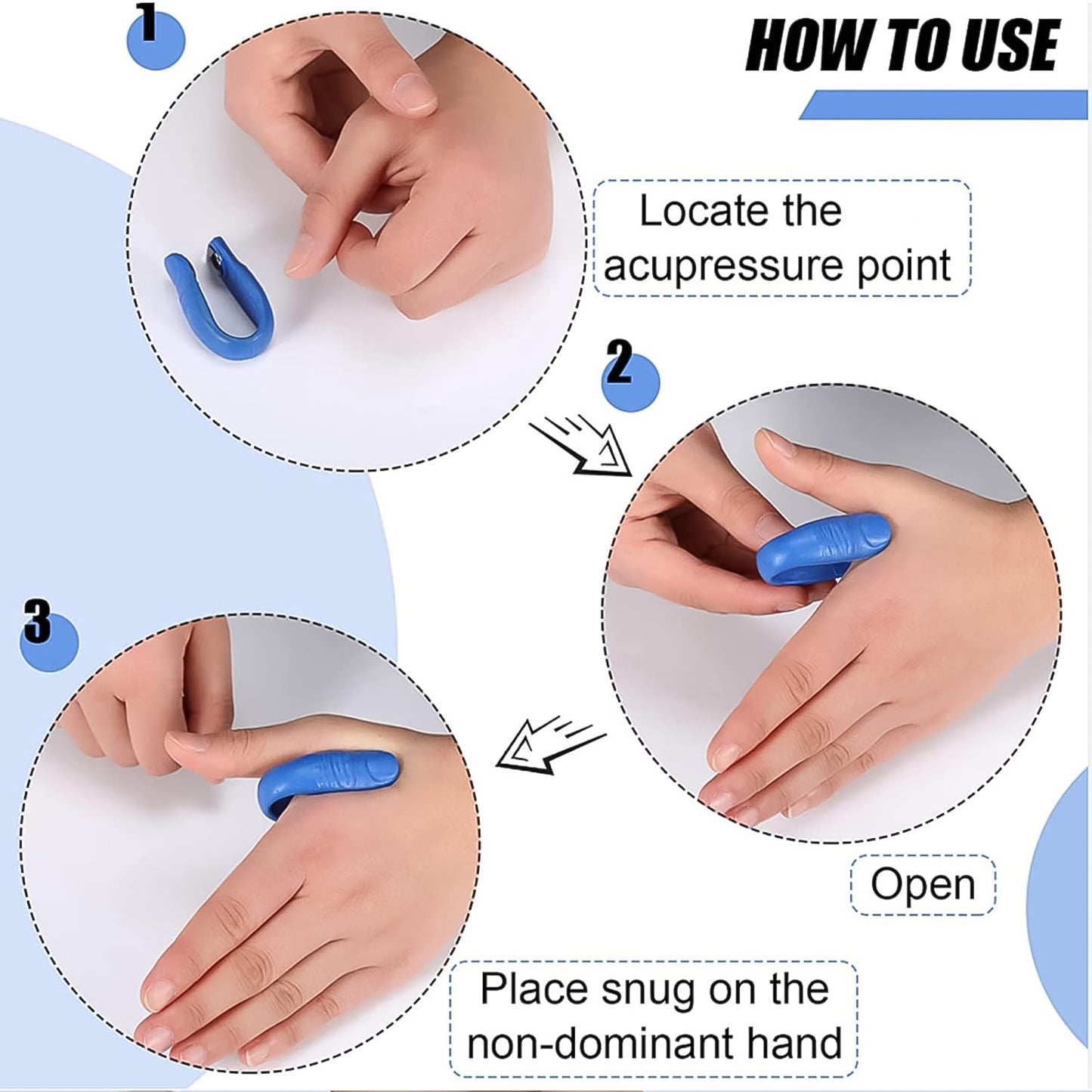 Wukusy plastic magnetic acupressure clip for health care, showing the small, lightweight pink plastic clip with magnetic tip.