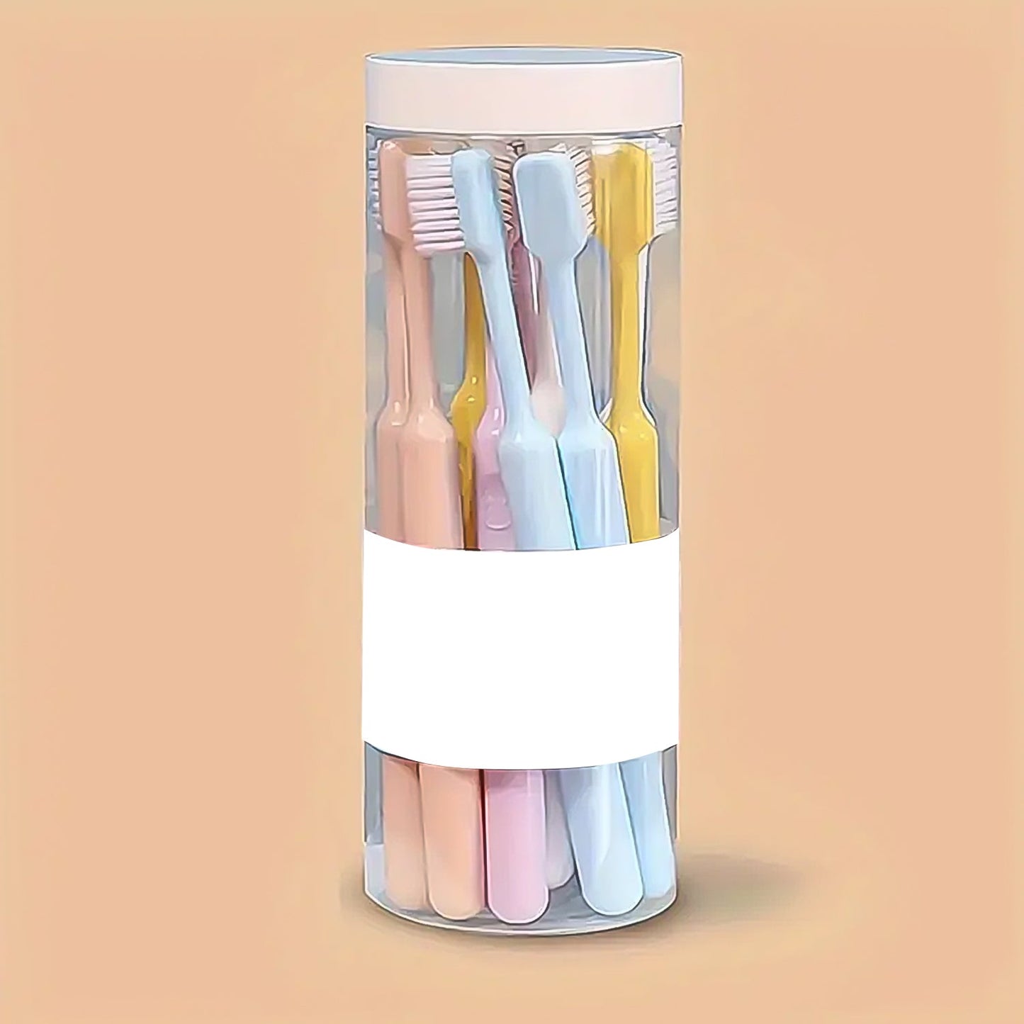 Set of 20 Wukusy plastic toothbrushes with round storage boxes, ideal for health care and oral hygiene.