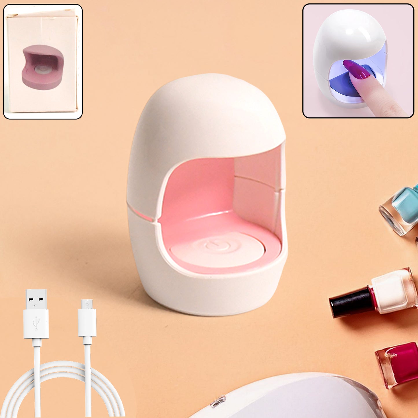 Wukusy Plug-in LED Nail Dryer for healthy, fast-drying gel nails in a compact, portable design.
