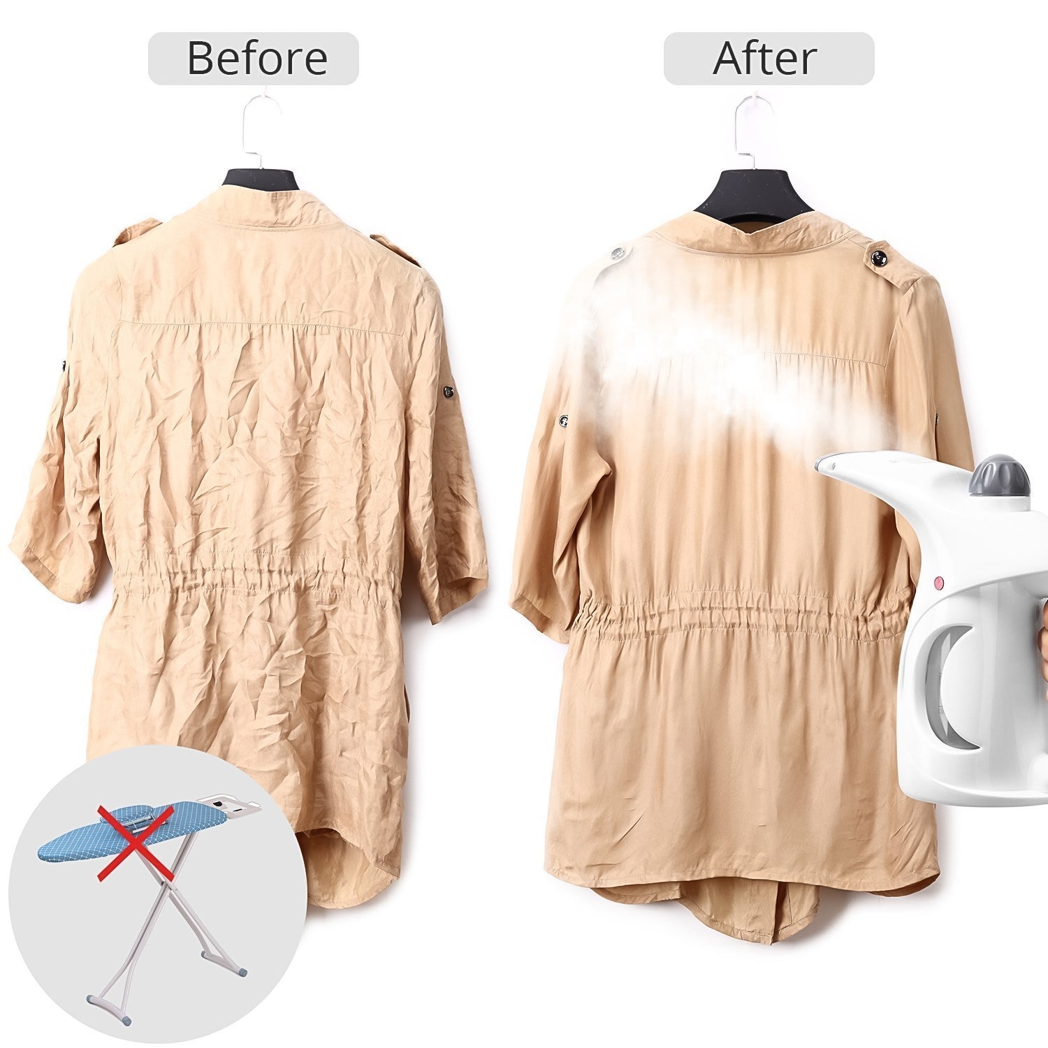 Wukusy portable handheld garment and facial steamer, compact health care device with water tank and steam outlet for skin and clothing care.