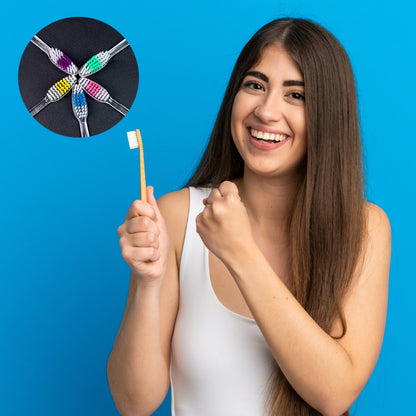 Wukusy premium plastic toothbrush in mixed colors, health care product with a soft bristle head and ergonomic handle.