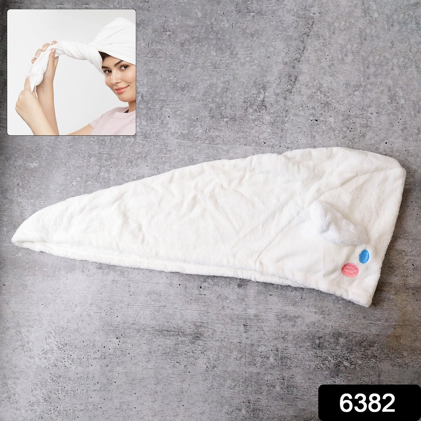 Wukusy premium soft microfiber hair drying towel wrap with button, designed for gentle hair drying and easy secure fit.