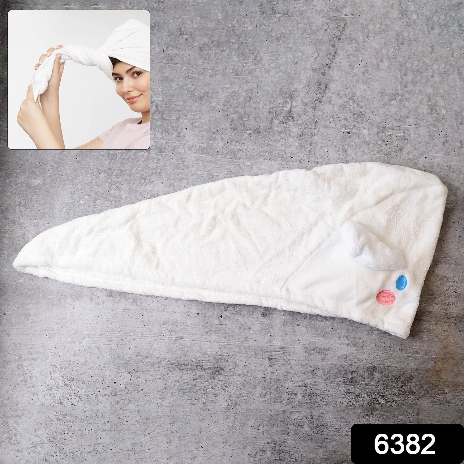 Wukusy premium soft microfiber hair drying towel wrap with button, designed for gentle hair drying and easy secure fit.
