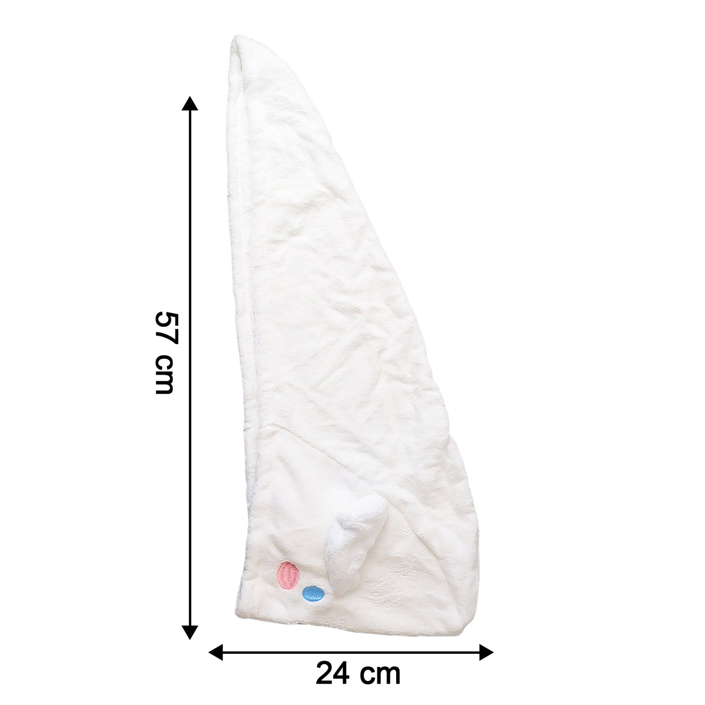 Wukusy premium soft microfiber hair drying towel wrap with button, designed for gentle, quick-drying hair care.