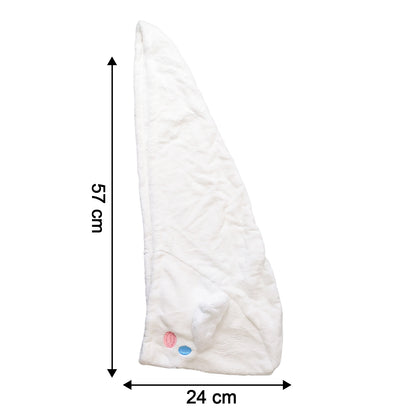 Wukusy premium soft microfiber hair drying towel wrap with button, designed for gentle, quick-drying hair care.