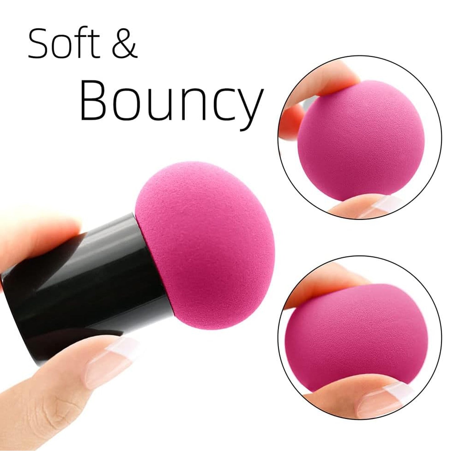 Wukusy professional makeup sponge puff with handle for smooth, even application of foundation and makeup.