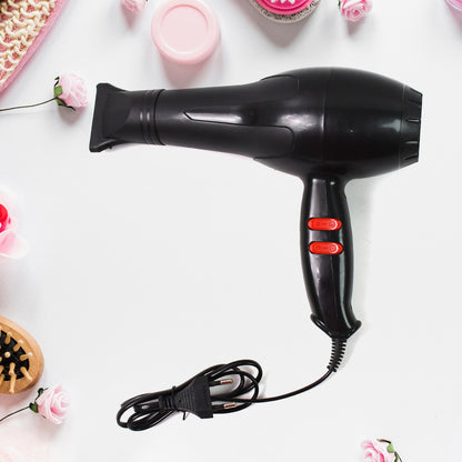 Wukusy professional multi-purpose hair dryer salon model with 1800 watts, featuring a sleek black and silver design.