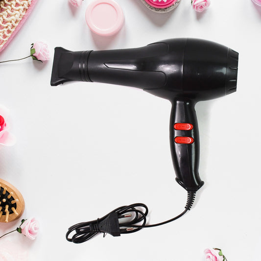 Wukusy professional multi-purpose hair dryer salon model with 1800 watts, featuring a sleek black and silver design.