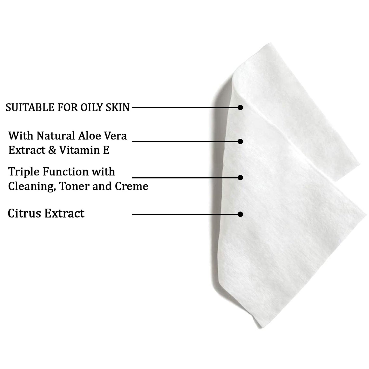 Wukusy facial cleansing wet wipes with fruit extract, soothing, hydrating, alcohol-free, skin-friendly, 25 wipes.