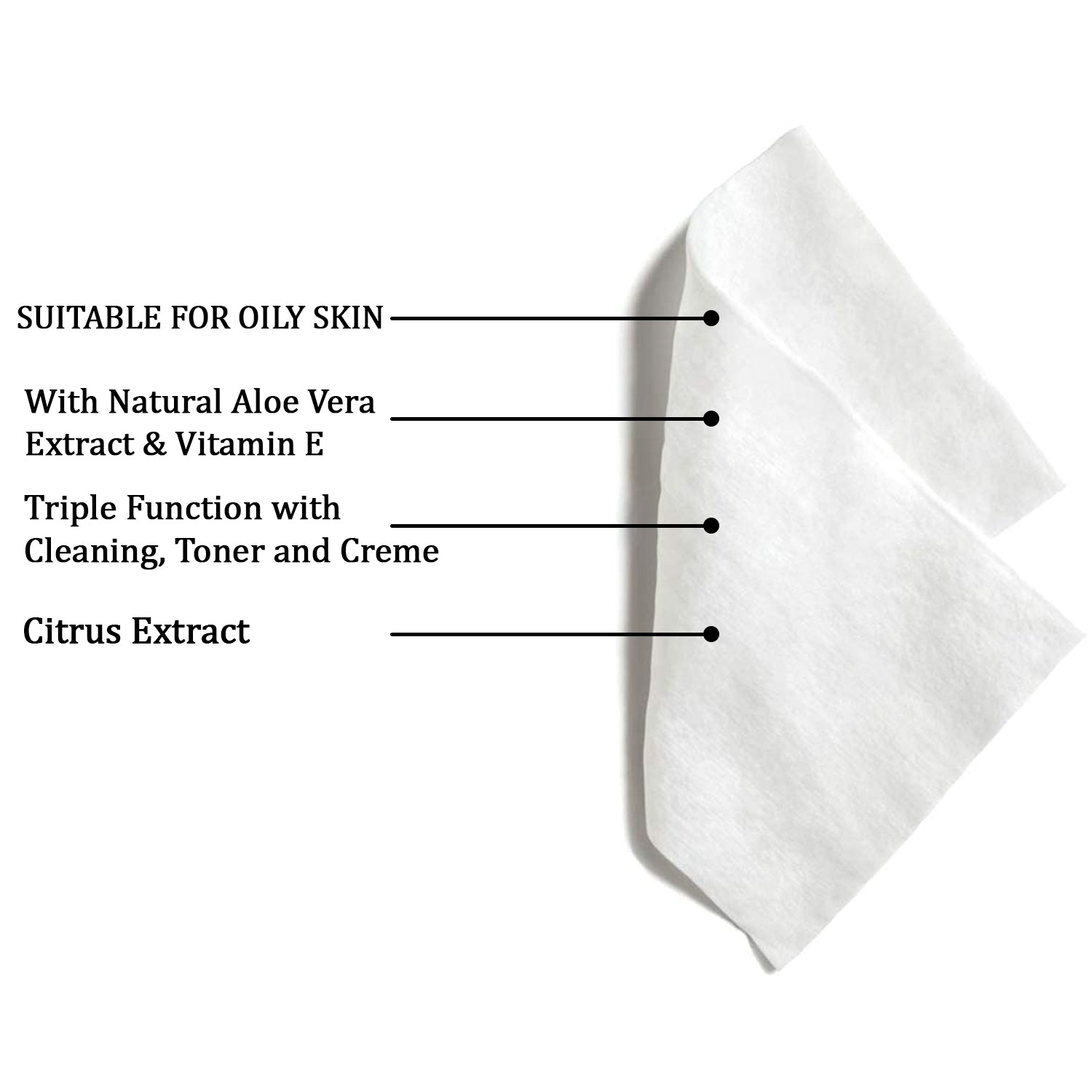 Wukusy facial cleansing wet wipes with fruit extract, soothing, hydrating, alcohol-free, skin-friendly, 25 wipes.