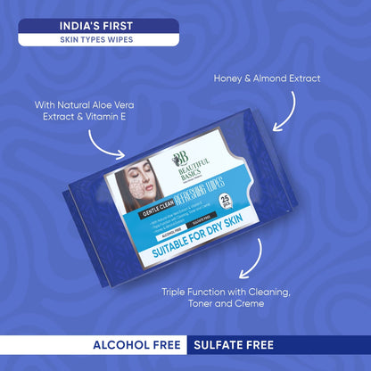 Wukusy refreshing wet wipes for face with fruit extract, soothing, hydrating, alcohol-free facial cleansing, 25 wipes.