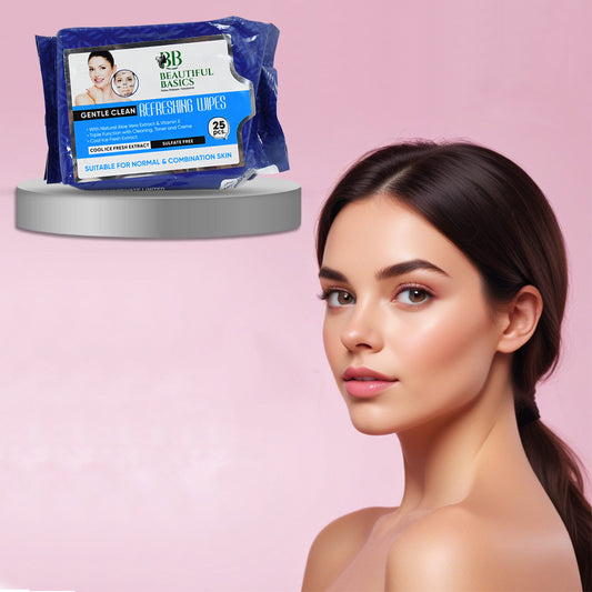 Wukusy refreshing wet wipes for face, alcohol-free facial cleansing with fruit extract, skin hydration, soothing, and pH balance, 25 wipes
