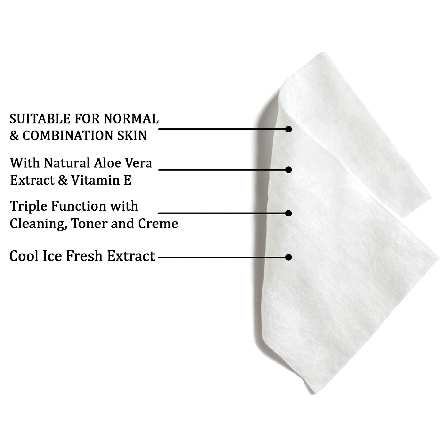 Wukusy facial cleansing wet wipes with fruit extract, showing 25 alcohol-free, soothing, hydrating wipes for skin care.