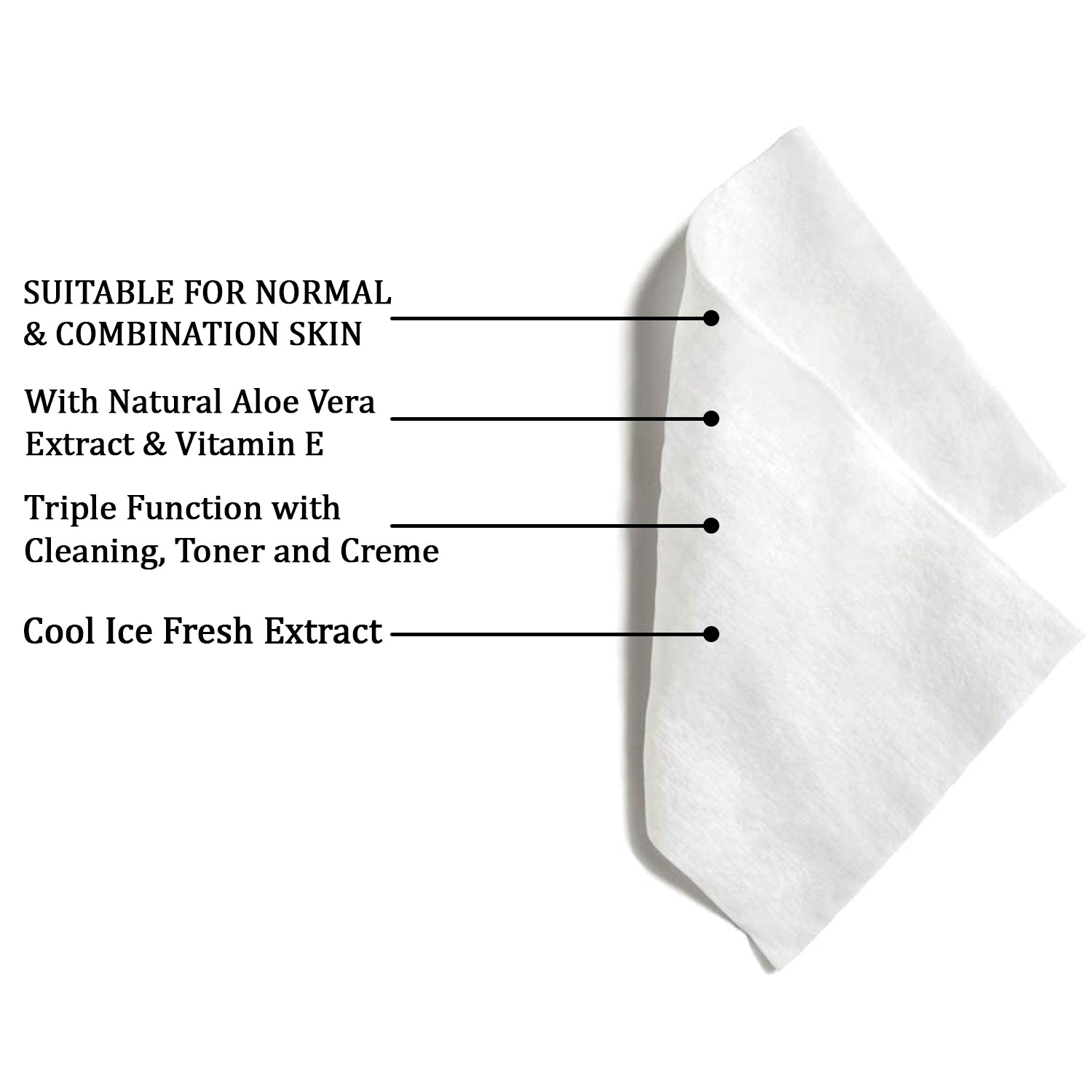 Wukusy facial cleansing wet wipes with fruit extract, showing 25 alcohol-free, soothing, hydrating wipes for skin care.