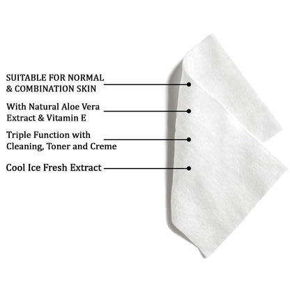 Wukusy facial cleansing wet wipes with fruit extract, showing 25 alcohol-free, soothing, hydrating wipes for skin care.