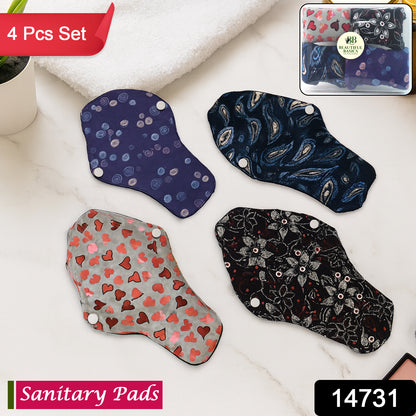 Set of four reusable cloth sanitary pads for women by Wukusy, soft and eco-friendly health care product for menstrual comfort.