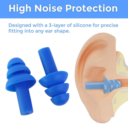 Set of Wukusy reusable silicone swimming ear plugs, health care product designed to protect ears during water activities.