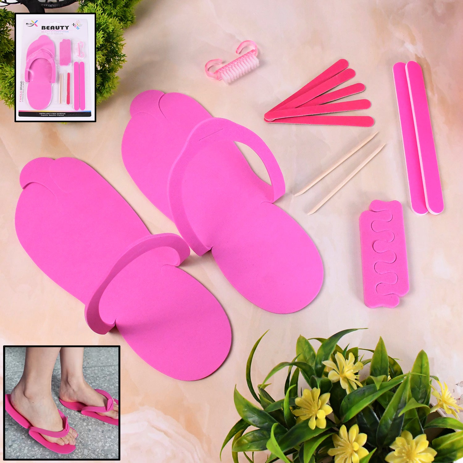Wukusy professional salon pedicure kit with 13 health care pedicure tools arranged on a tray.