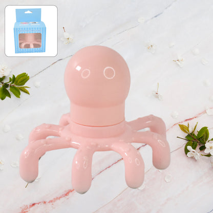 Wukusy scalp relax octopus massager with claw design, ergonomic head and abdomen massager for adult health care use