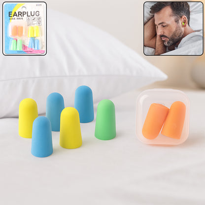Wukusy soft foam noise-canceling earplugs for health care, shown in a set of four pairs on a white background.