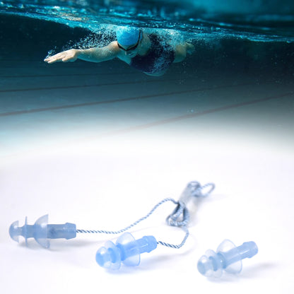 Pair of Wukusy soft silicone ear plugs for hearing protection, shown in a 2-piece set, designed for comfortable ear noise blocking.