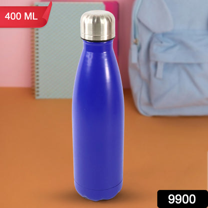 Stainless steel single wall water bottle by Wukusy, 400ml capacity, with a sleek design for health care and hydration.