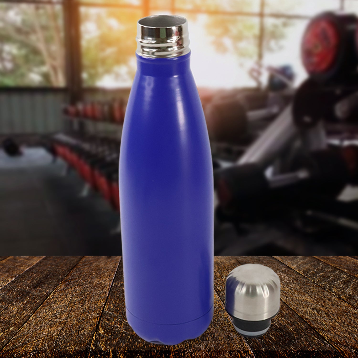 Wukusy stainless steel single wall water bottle, 400ml capacity, ideal for health care and hydration on the go.