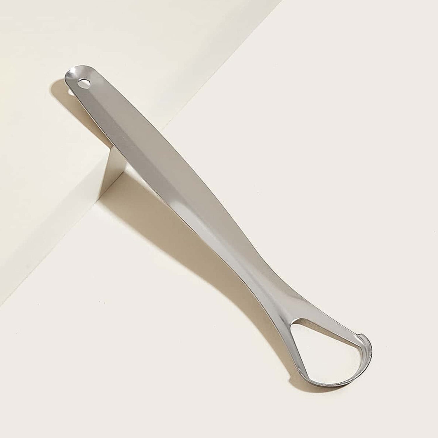 Wukusy stainless steel tongue scraper with metal case, health care tool for oral hygiene and tongue cleaning.