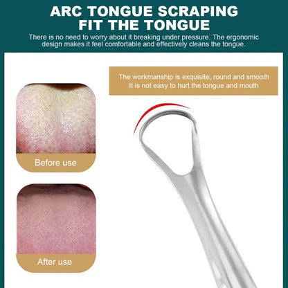 Wukusy stainless steel tongue scraper with metal case for oral hygiene and tongue cleaning, health care product.
