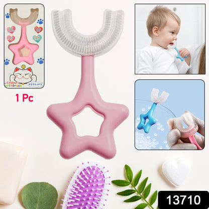 Wukusy Star U-shape silicone manual toothbrush for effective dental cleaning and oral health care.