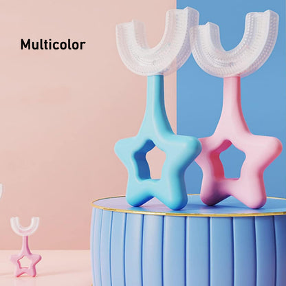 Wukusy Star U-shape silicone manual toothbrush for effective teeth cleaning and gum care, single health care toothbrush.