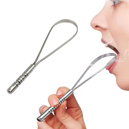 Wukusy steel tongue cleaner and scraper for oral health, featuring a sleek stainless steel design for effective tongue cleaning.