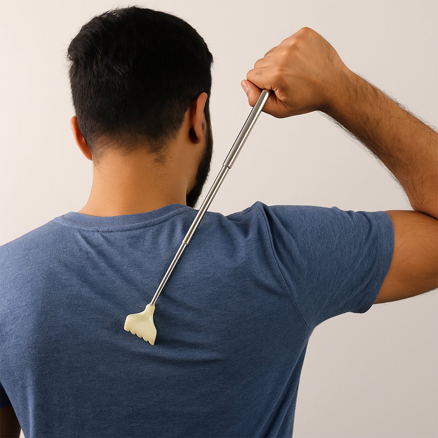 Wukusy telescopic back scratcher with plastic claw, extendable health care tool for scratching hard-to-reach areas