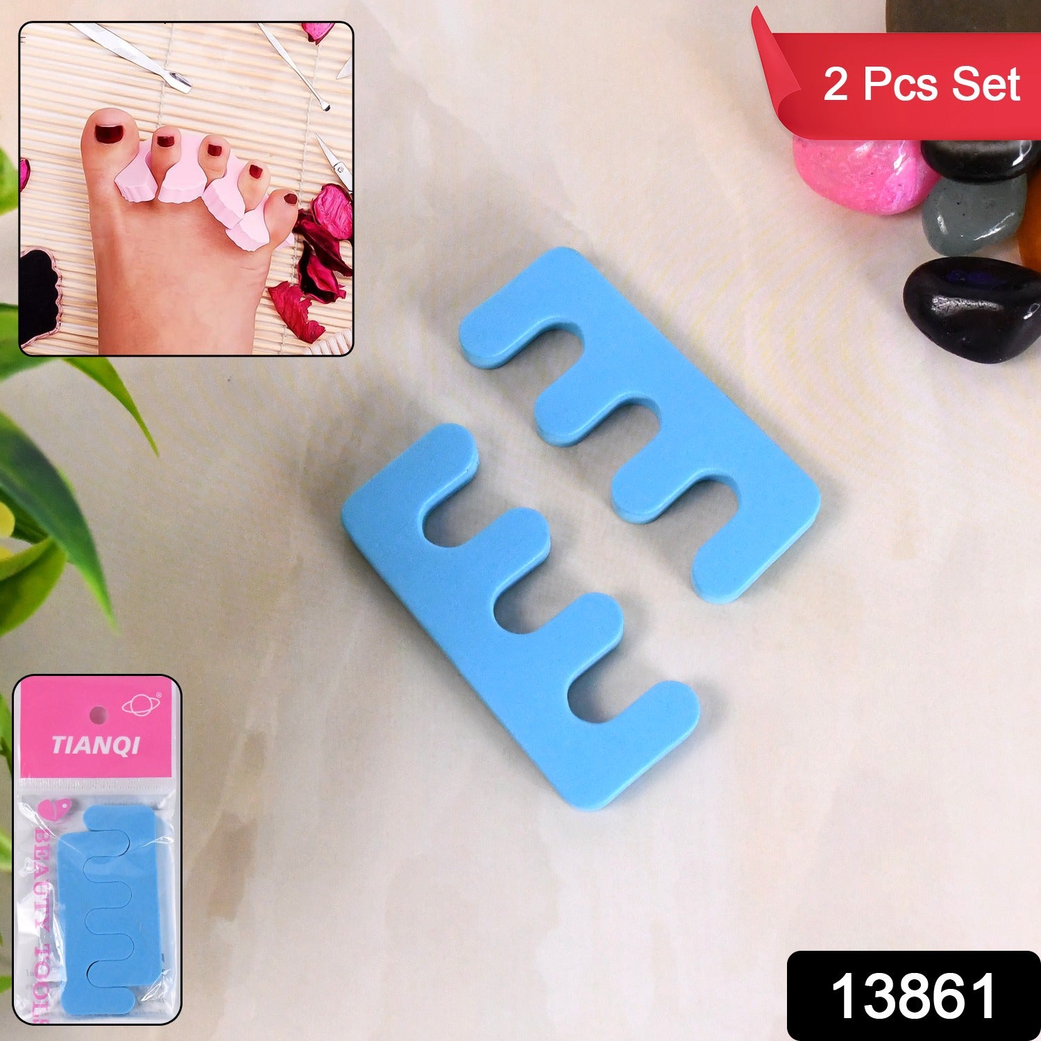 Wukusy sponge toe separators and spacers for toe stretching and pedicures, one pair for foot health and comfort.