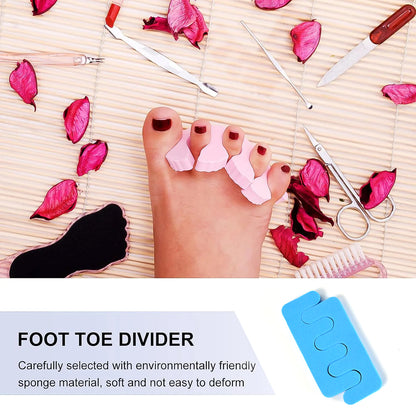Wukusy health care toe separators and spacers made of sponge, designed for toe stretching and pedicures, one pair.