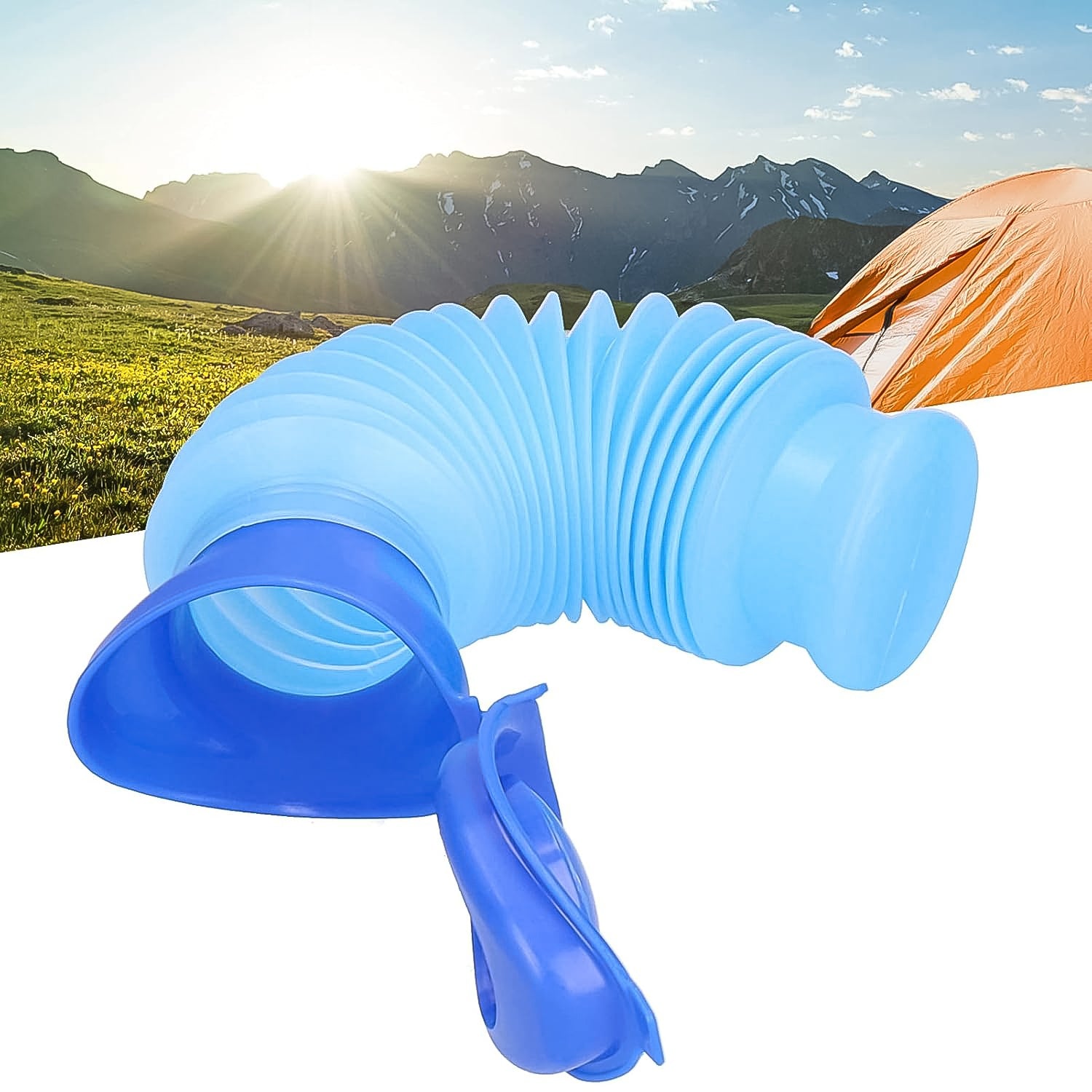 Foldable portable urinal bottle by Wukusy, 750ml capacity, designed for health care use, compact and lightweight for easy transport.