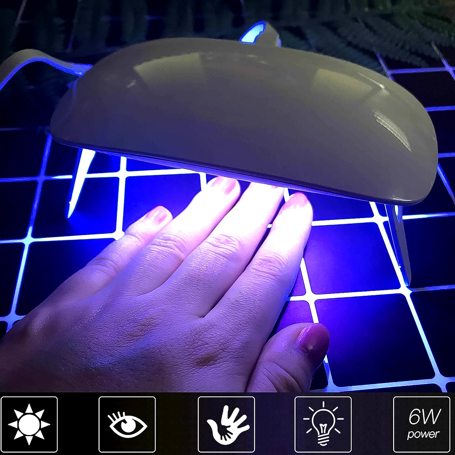 Wukusy UV LED nail dryer lamp, mini portable professional nail curing device for healthy, quick drying of gel nails.