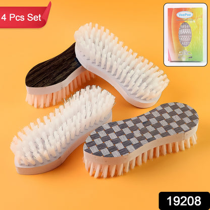 Wukusy Veepee ergonomic curved laundry brush set with four health care brushes for effective cleaning and fabric care.