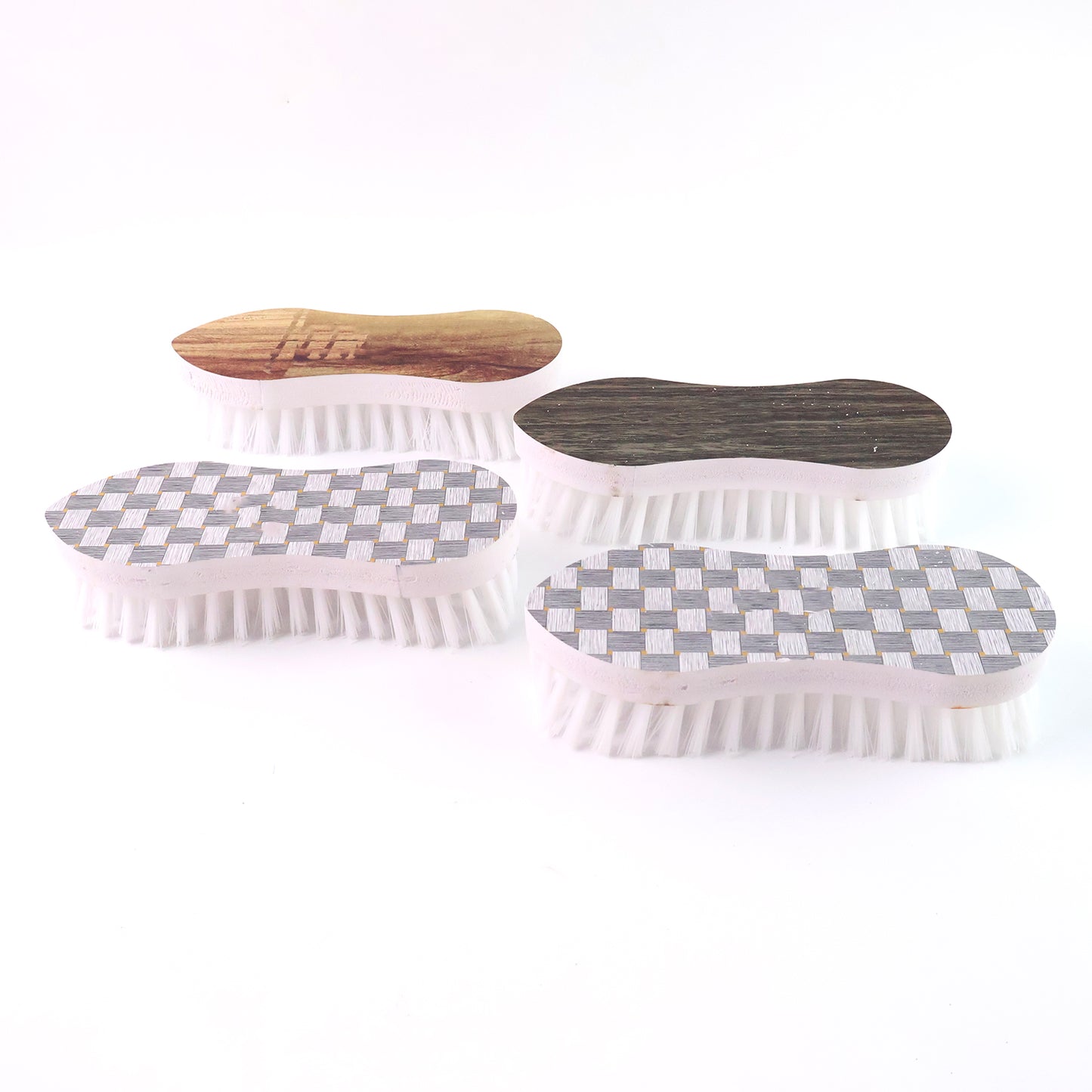 Wukusy Veepee ergonomic curved laundry brush set of 4 for effective cleaning, designed for health care use.