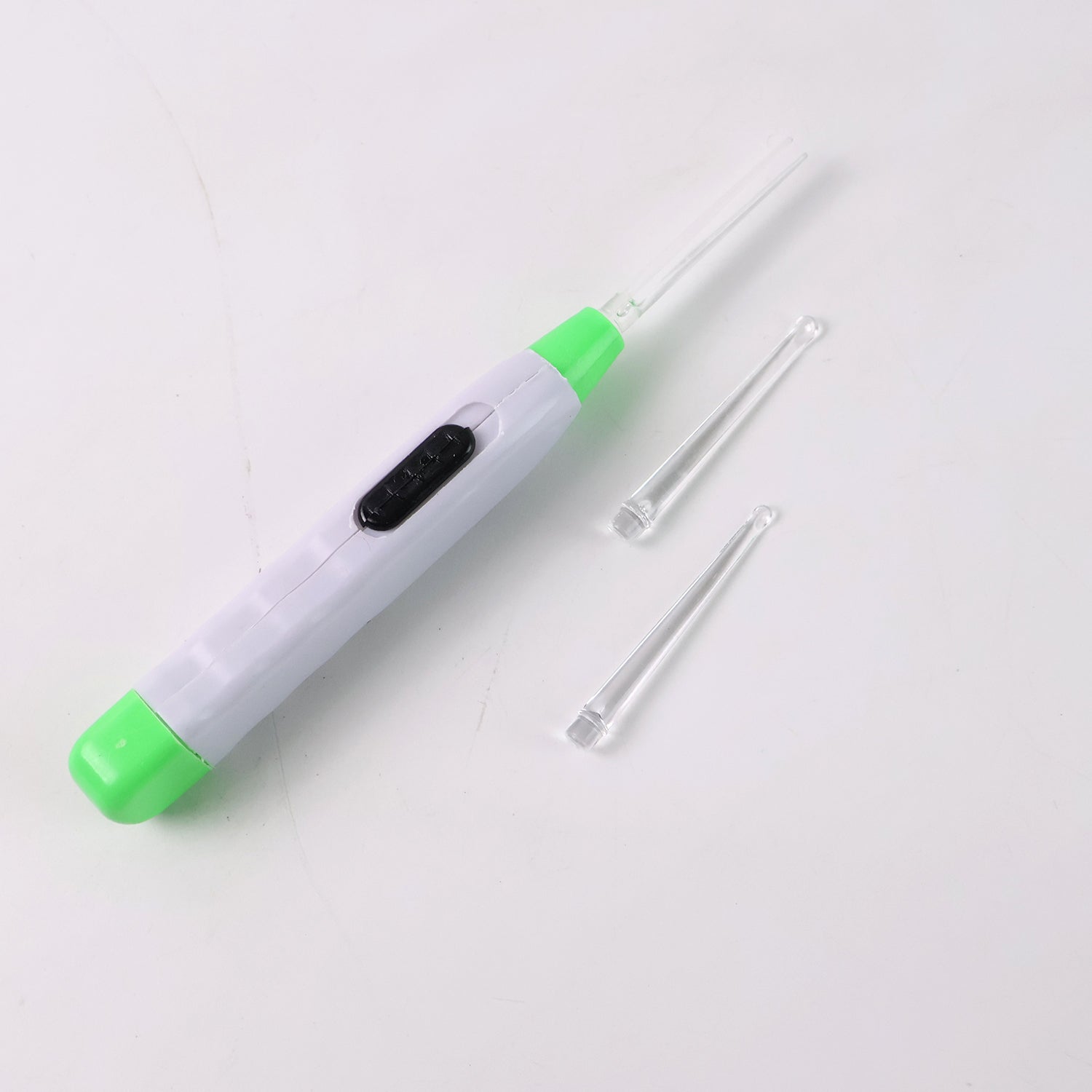 White LED flashlight earpick with tweezer for ear cleaning, Wukusy health care tool, compact and reusable.