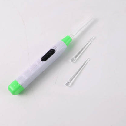 White LED flashlight earpick with tweezer for ear cleaning, Wukusy health care tool, compact and reusable.