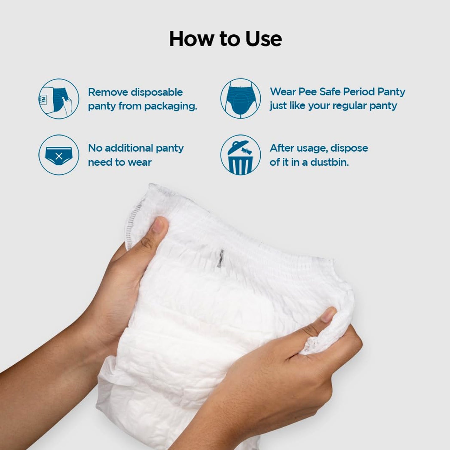 Wukusy women's emergency travel kit with seamless underwear, pantyliners, and feminine hygiene sachets, 10-piece health care set.