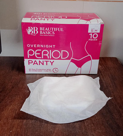 Wukusy women's emergency travel kit with seamless underwear, pantyliners, feminine hygiene sachets, and first period essentials.